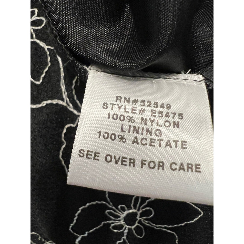 Laundry by Shelli Segal Black Floral Embroidered Mesh Midi Dress Size 6 E5475 - Picture 9 of 16